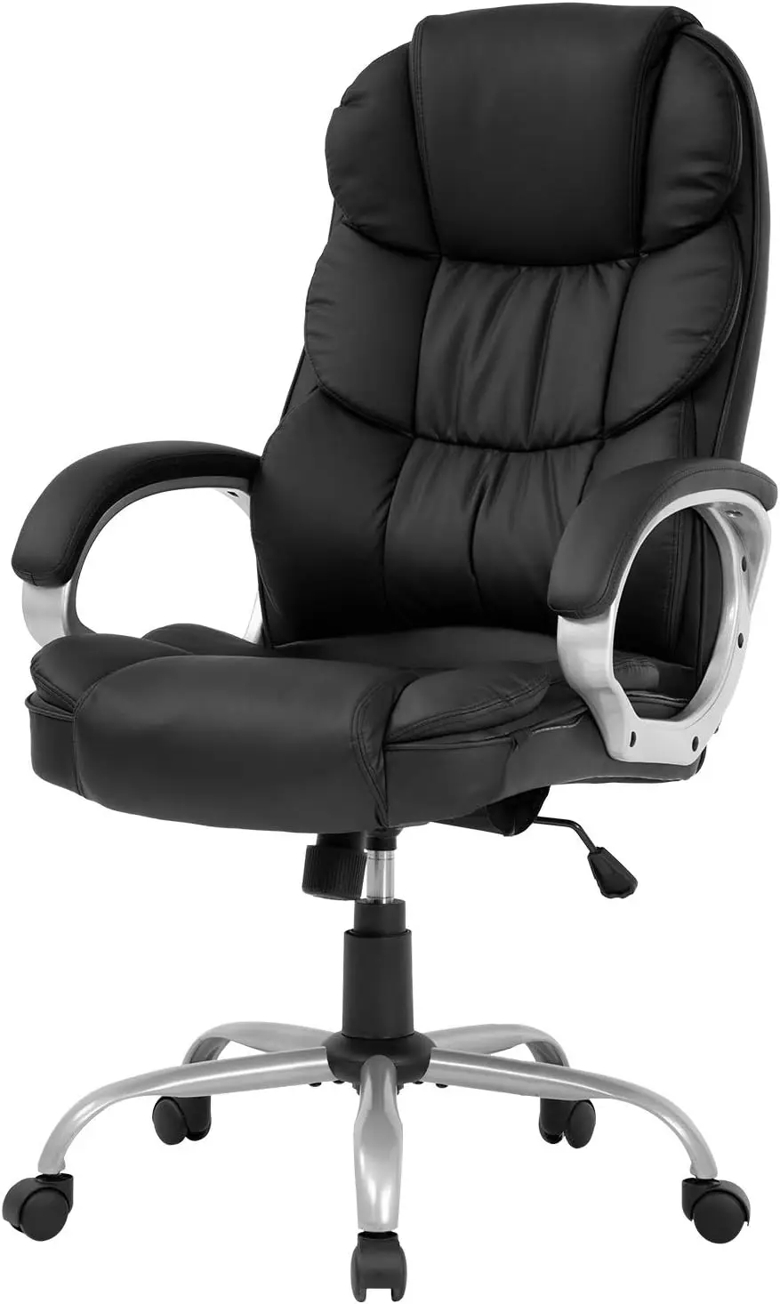 

Office Chair Computer High Back Adjustable Ergonomic Desk Chair Executive PU Leather Swivel Task Chair (Black)