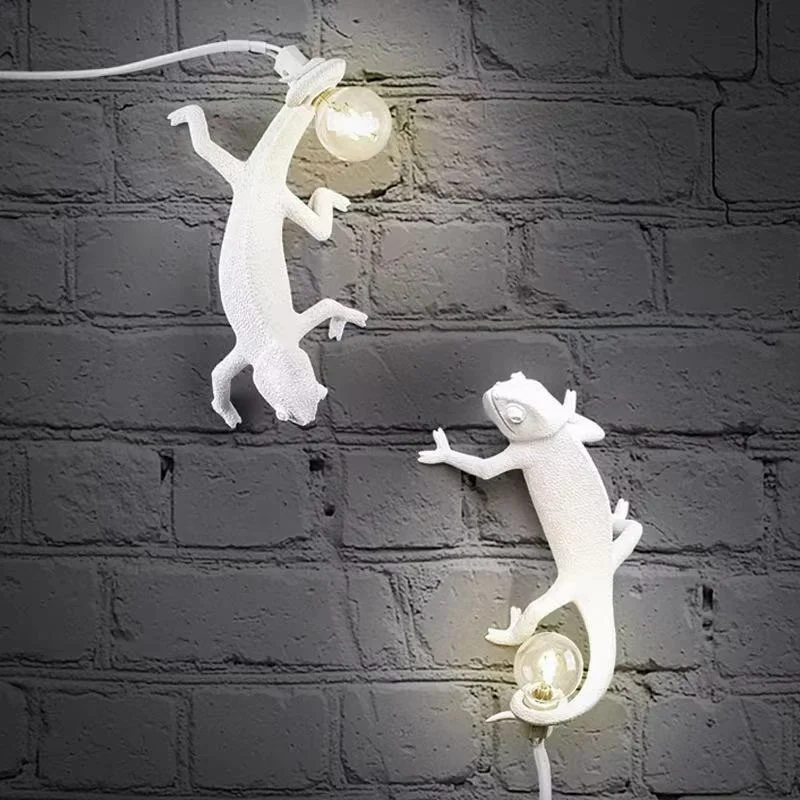 Luz de noche de lagarto de resina, lámpara de mesa de camaleón de Animal moderno, lámpara de pared Led, decoración del hogar, sala de estar nórdica, dormitorio