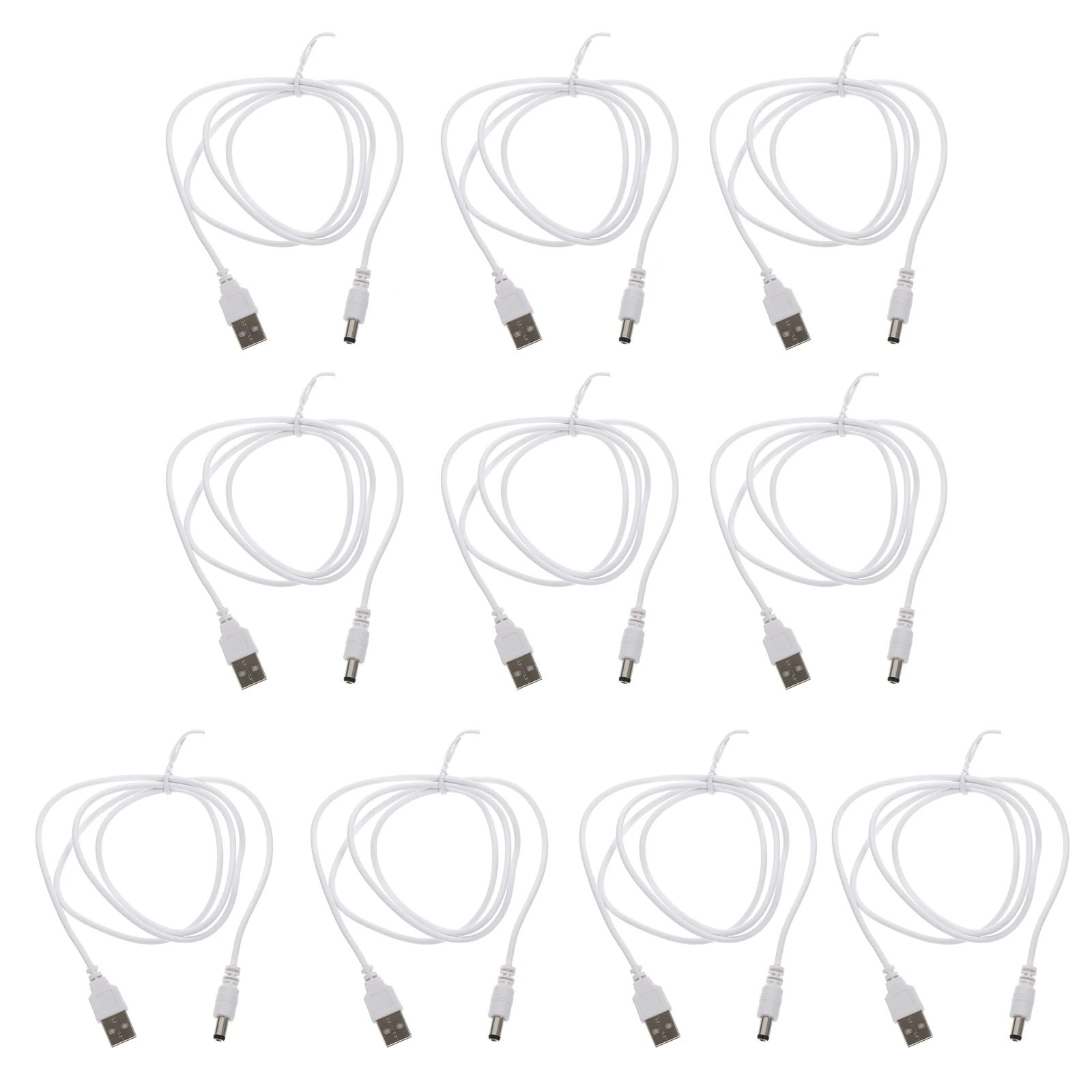

10Pcs USB to Dc Charging Cable 5.5x2.1mm USB Cord Replacement Fast Charging Cable Replacement for Dc Device Cord