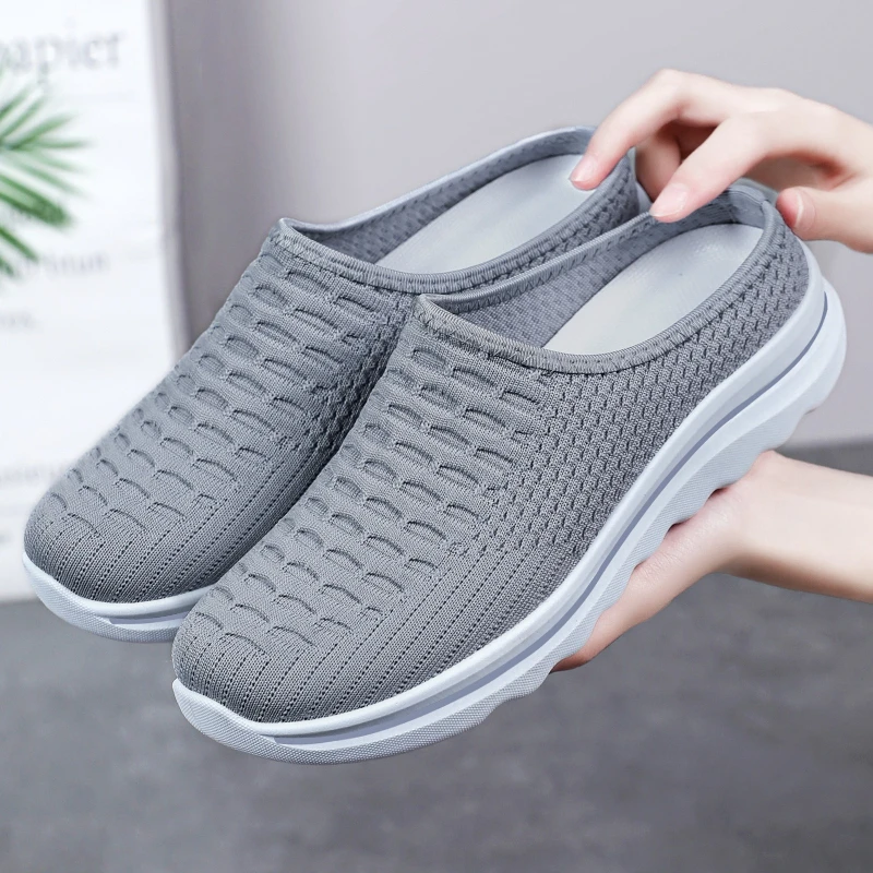 Half drag women's shoes summer soft sole comfortable one foot casual shoes versatile breathable single shoe view 4