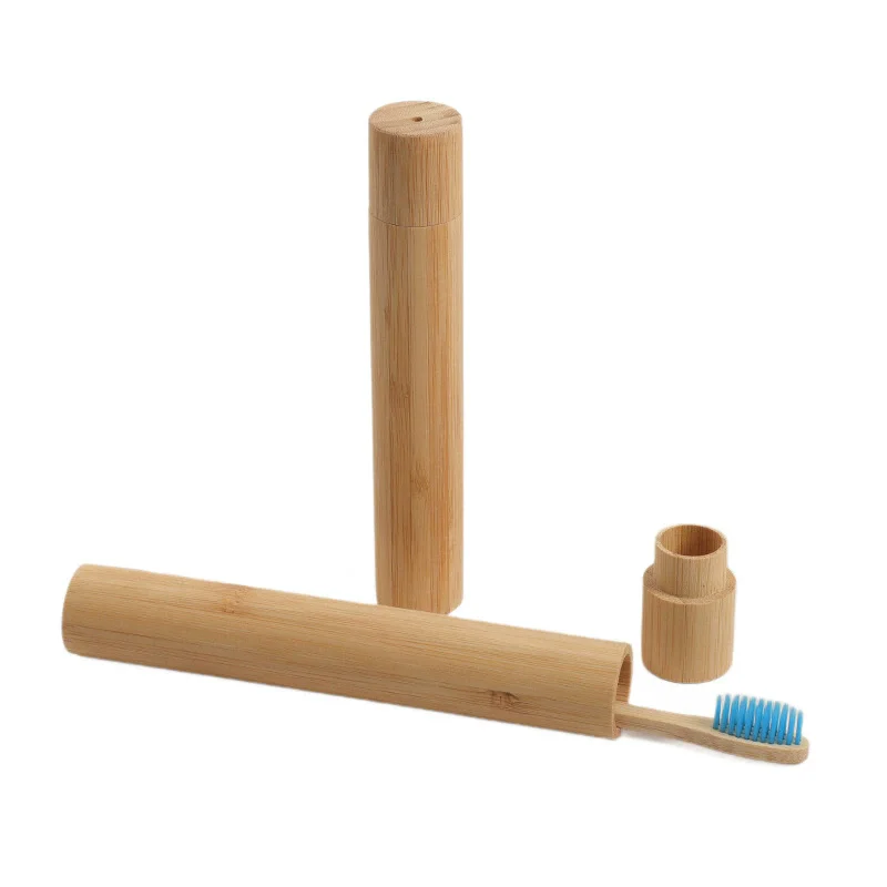 100Pcs/Lot 2 Size Portable Handmade Eco Friendly Bamboo Toothbrush Travel Case Holder Carrier Container Kit Storage Box 2.8x21cm