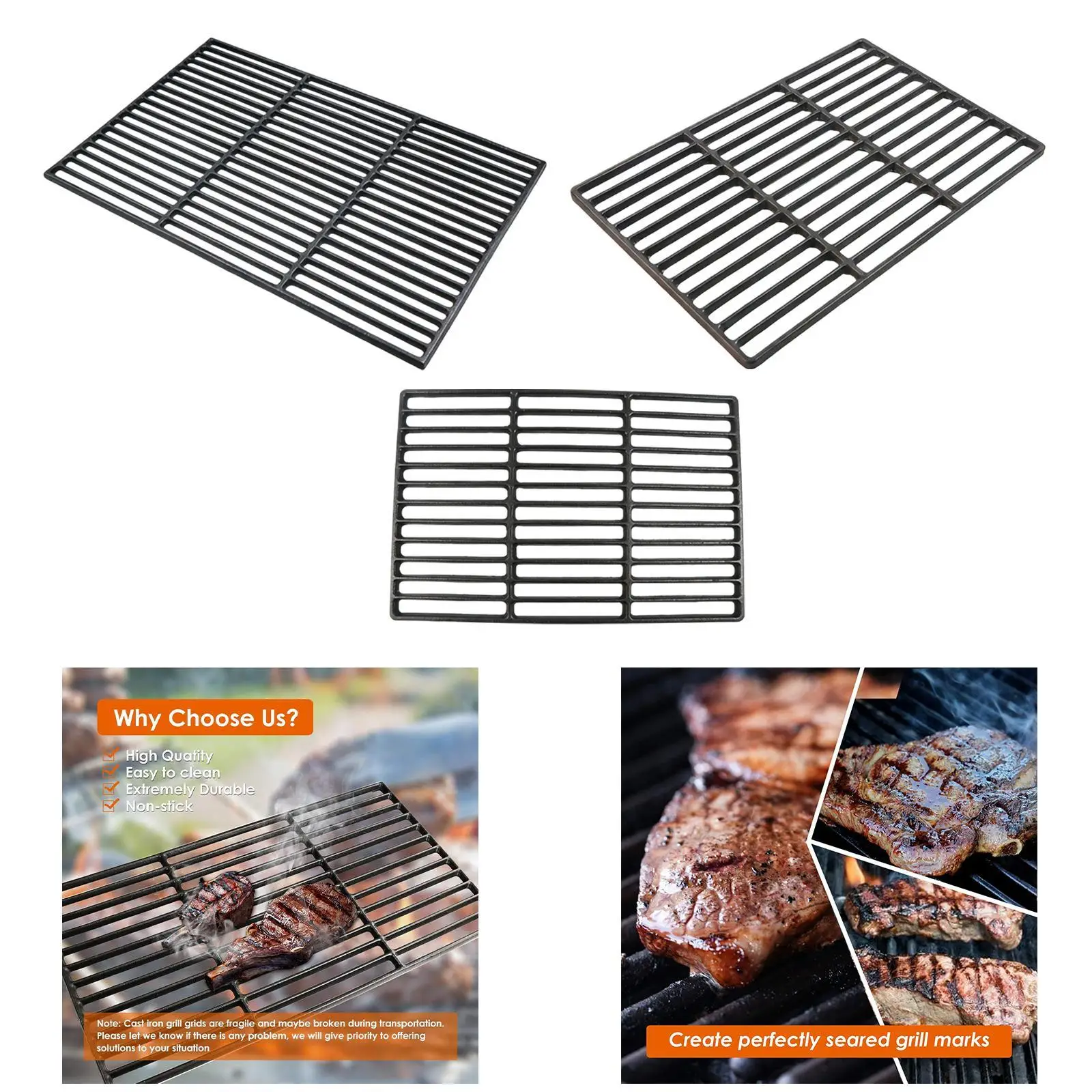 Grate Oven Grate Cast Iron Durable Grill Accessory for Electric Table Grill Outdoor and Kitchen Use