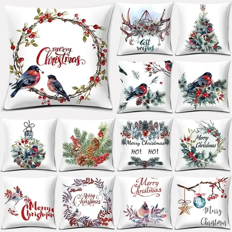 

Christmas Themed Pillowcases Car Accessories Office Santa Claus Living Room Sofa Home Pillowcases