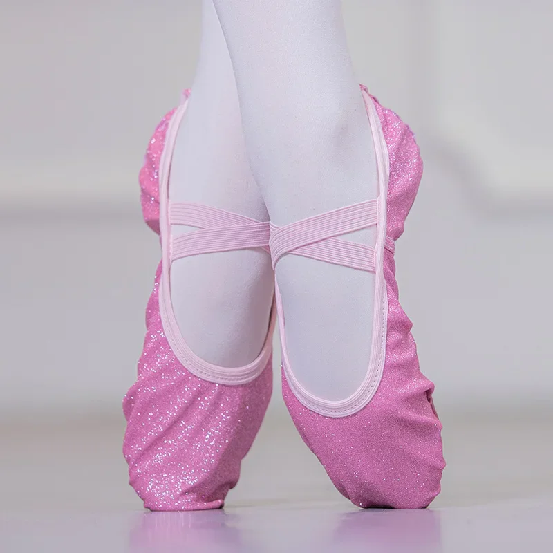 Sola macia crianças gato garra bailarina meninas tênis de dança sapatos de balé pointe azul rosa arco sapatos de dança