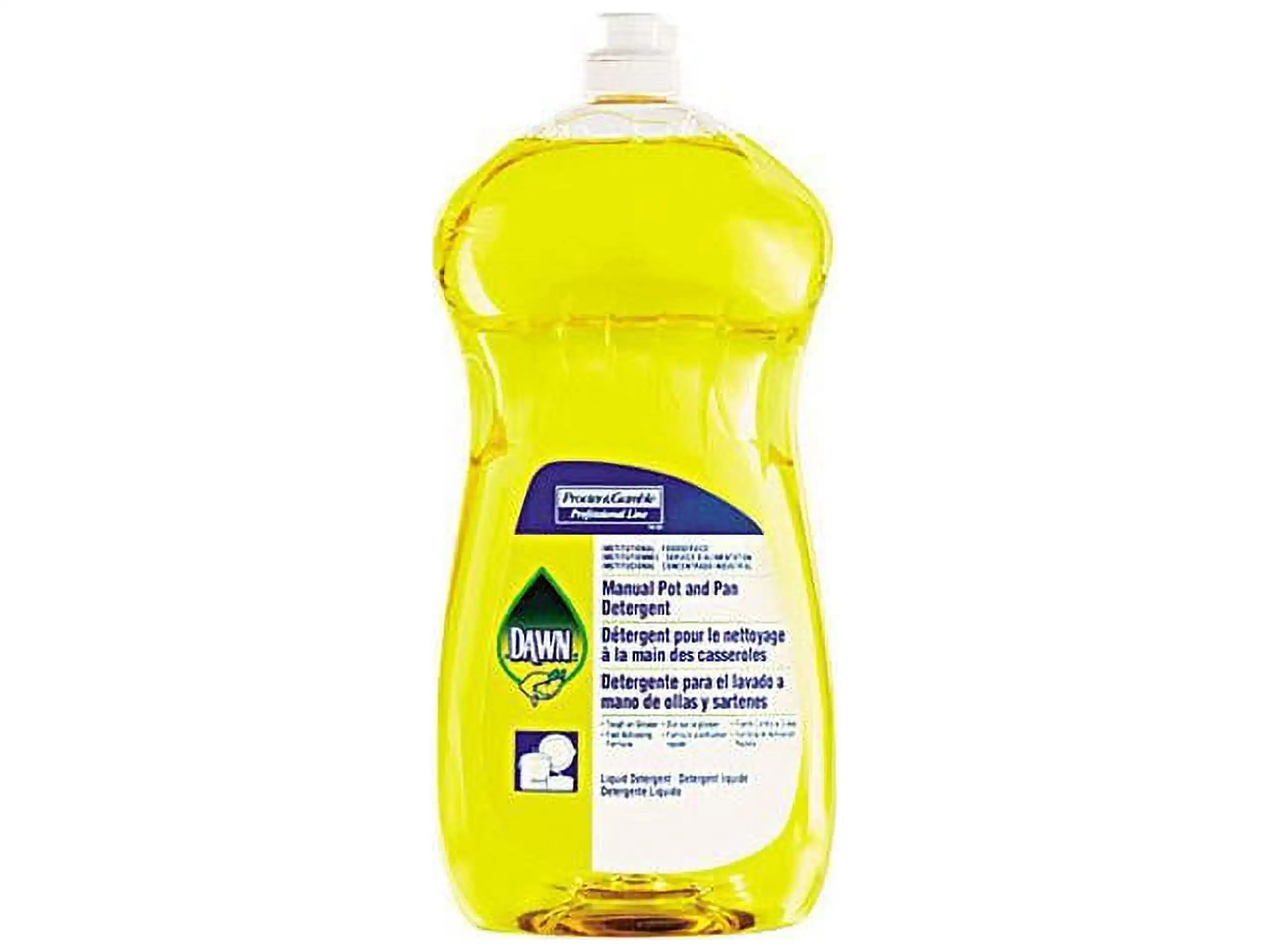 

Manual Pot & Pan Dish Detergent Lemon 38oz Bottl 8/Carton Cuts through grease Leaves dishes squeaky clean