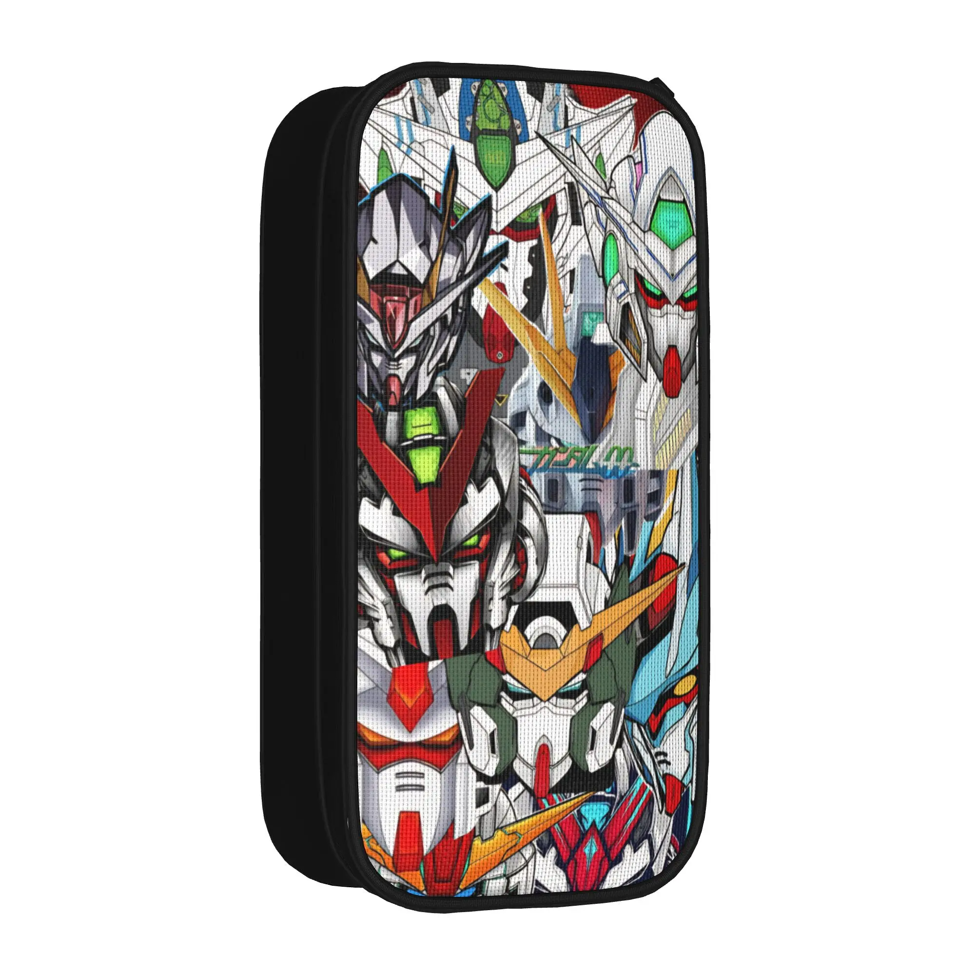 Cute mobile suit gundams Pencil Cases  Pencilcases Pen Holder for Student Large Storage Bag Office Zipper Stationery