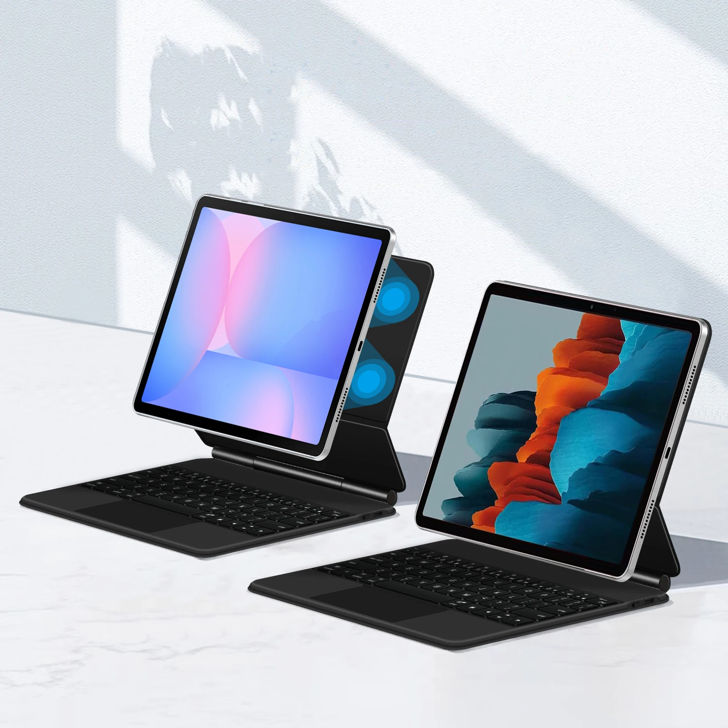 Smart Magic Keyboard Case for Samsung Galaxy Tab S7/S8/S9 11 Inch Case for Tab S9 FE 10.9' SM-X510 SM-X516B S10 FE 10.9 2025 S10 Lite 10.9' SM-X400 SM-X406B Multi-touch Backlight Magnetic Keyboard