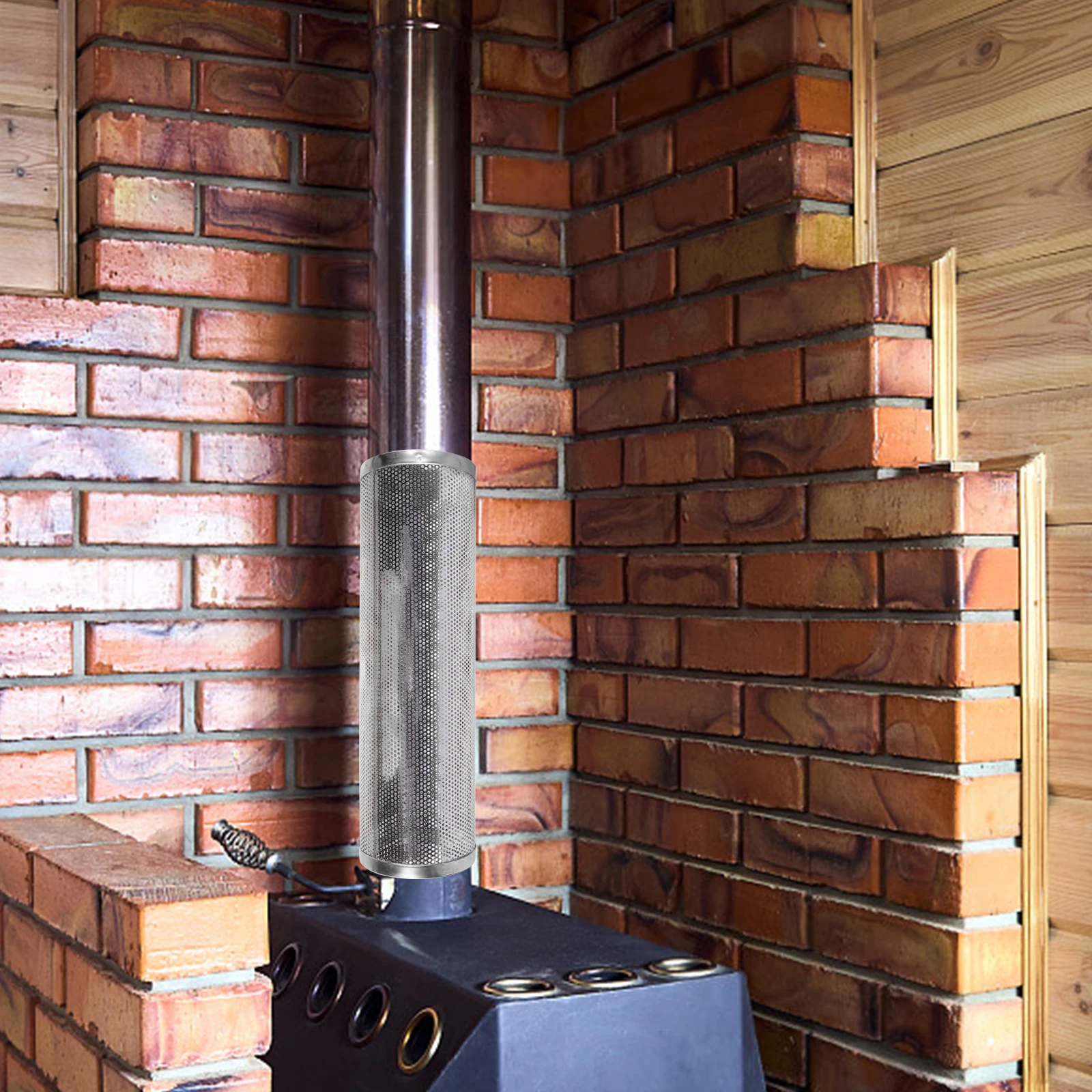 

Durable Stainless Steel Blockage Prevention Home Kitchen Safety Compact Height Mesh Tube For Wood Stoves Heating