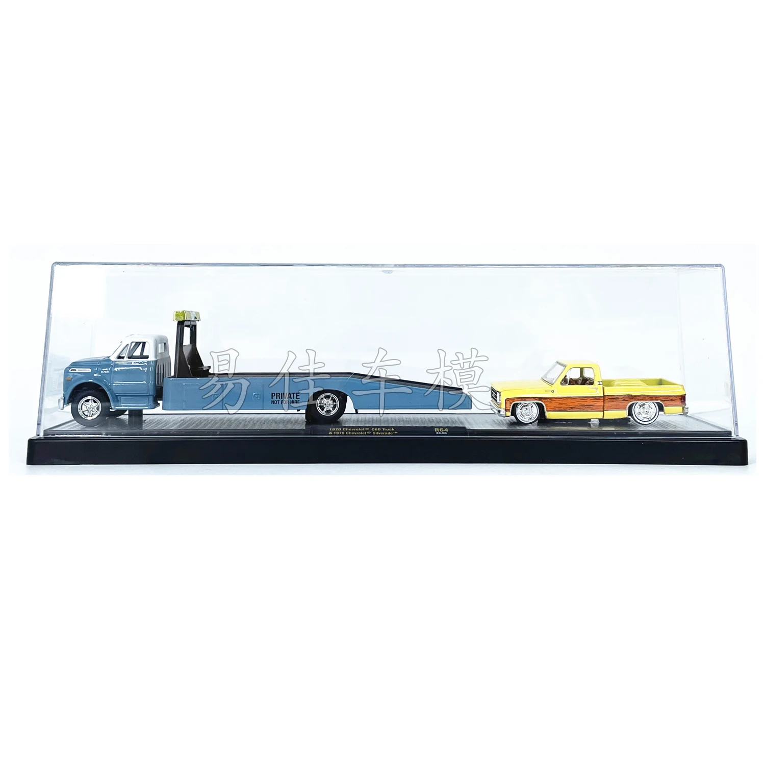 M2 Machines 1/64 1970 C60 Truck 1979 silverado R64 Blue Yellow Die-cast Alloy Car Model Collection Gift