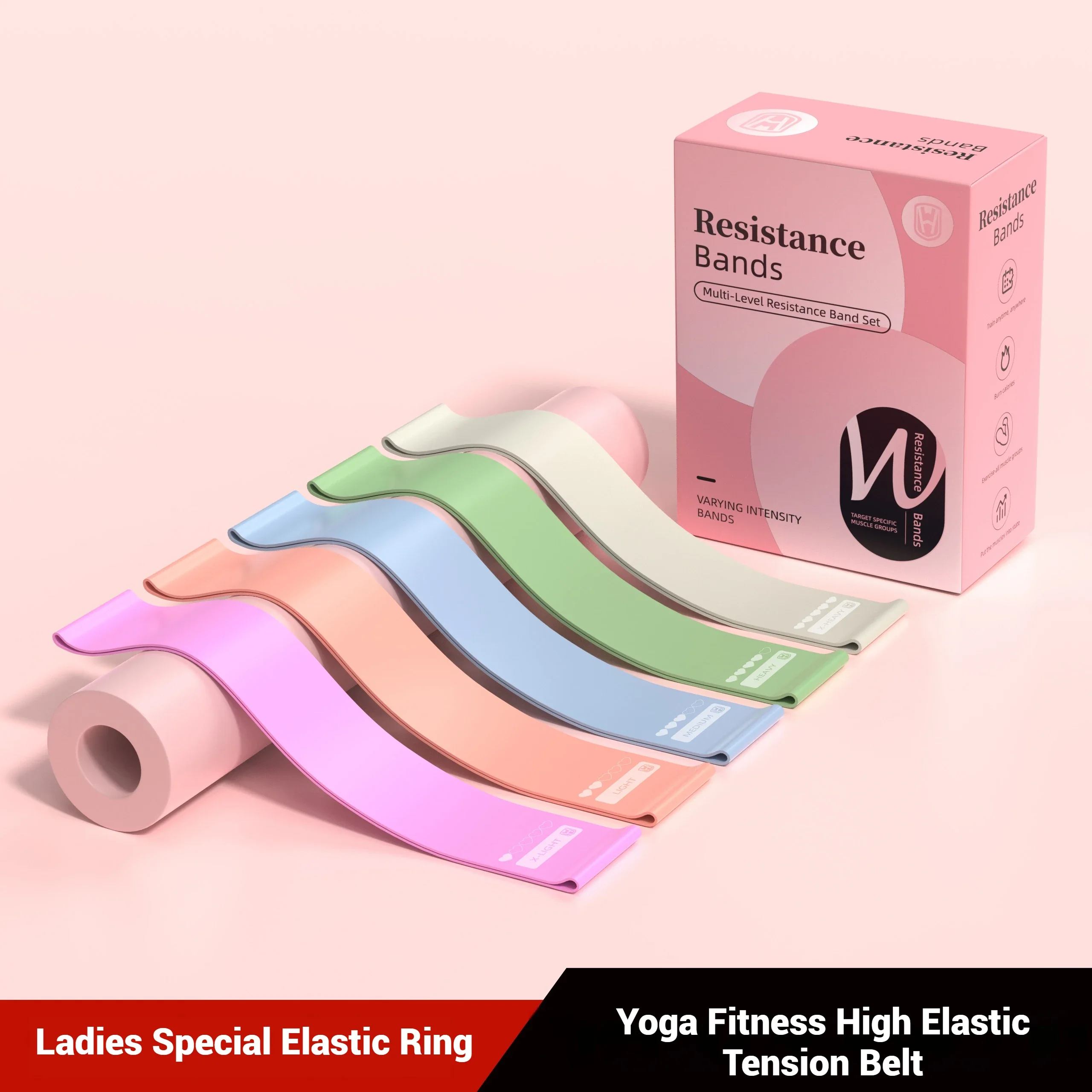 WOSWEIR-Yoga elastisches Widerstandsband für Fitness, Schulter und Rücken, Stretch-Training, schönes Po-Lifting und Formung