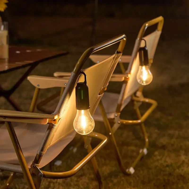 Solar LED Camping Lights Type-C Rechargeable Hanging Tent Light 3 Light Modes Outdoor Camping Lamp Portable Ambient Light Bulbs view 5