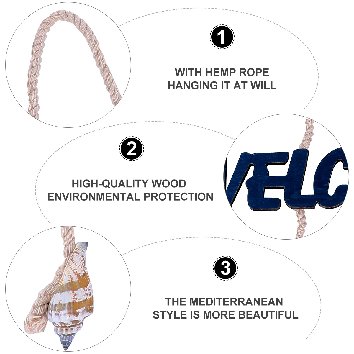 

Mediterranean Wooden Welcome Hanging Sign Seabird Shape Door Wall Decor for Porch Shop Bar Mediterranean Door Sign