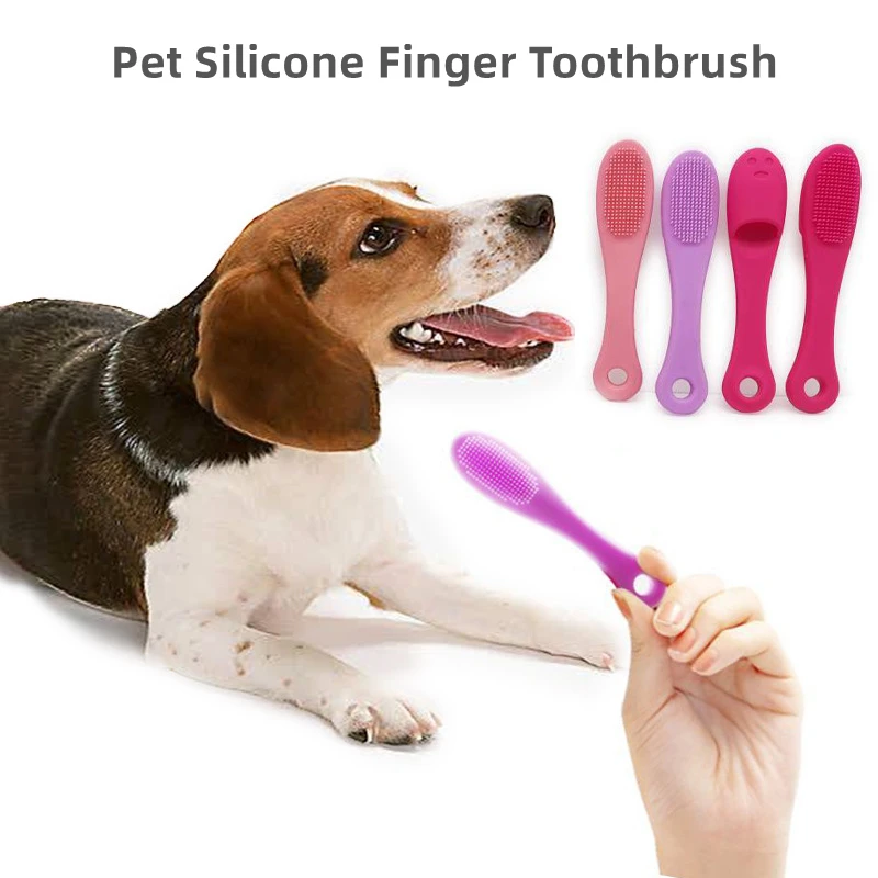 Cats Dogs Silicone Finger Toothbrushes Pet Finger Toothbrush Clean Tartar Care Tools Dogs Cats Cleaning Supplies