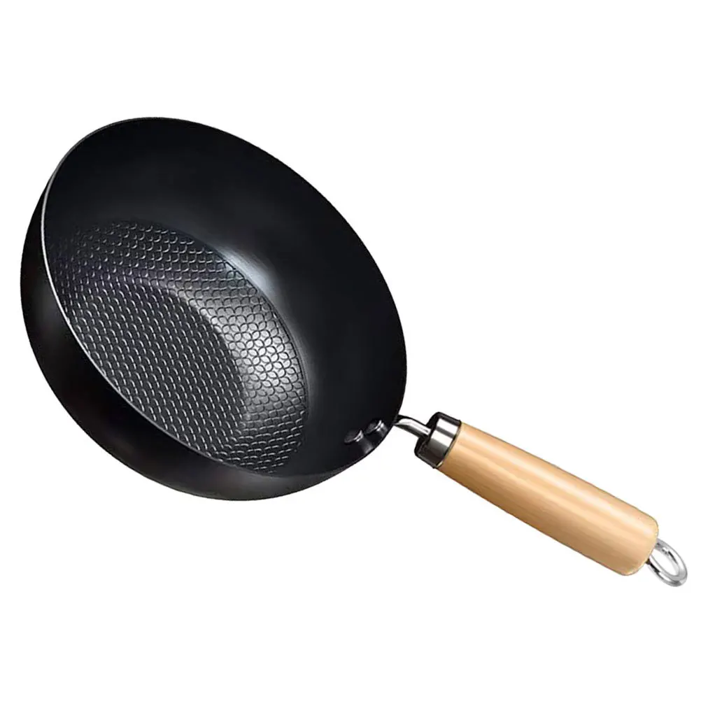 

Small Nonstick Frying Pan Comfortable Handle Heat Insulation Multipurpose Kitchen Cooking Pot Wok Pan Iron Wok