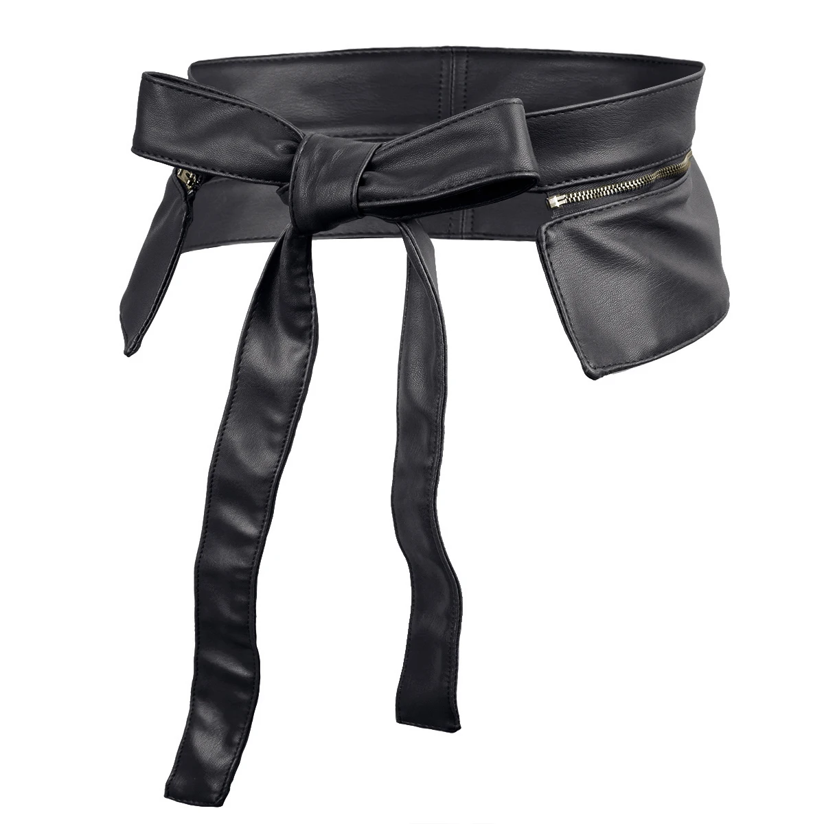 Chic Women Black Belt Lace Up Skirt Belt Pu Leather Corset Women Wide Belts For Ladies Dress Girdle Cummerbund Long Waistband