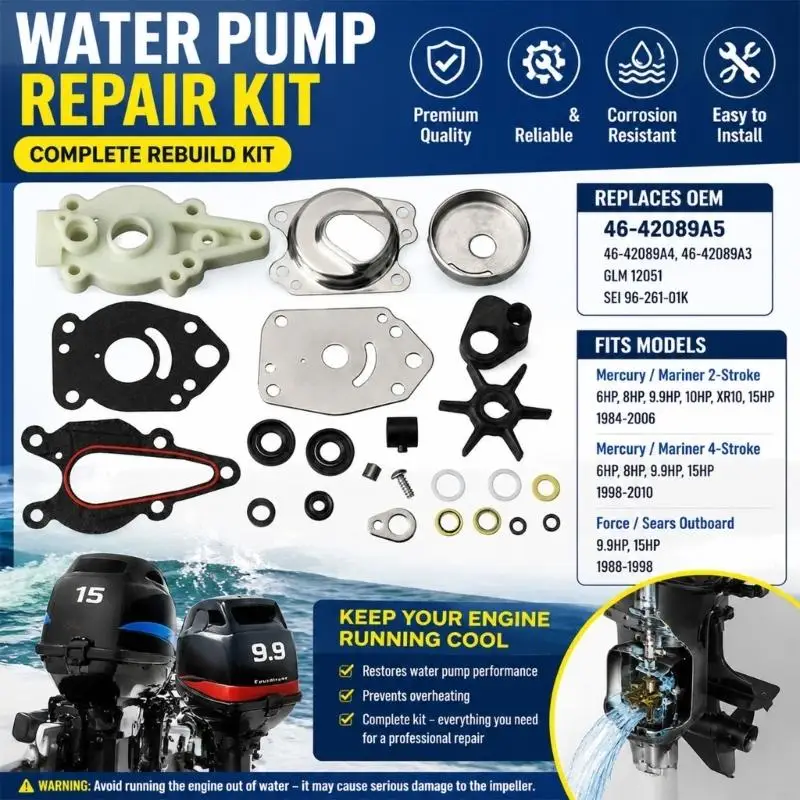 M76E 46-42089A4 Wasserpumpensatz für Außenbordmotoren mit Metall- und Kunststoffkomponenten – Detail 4