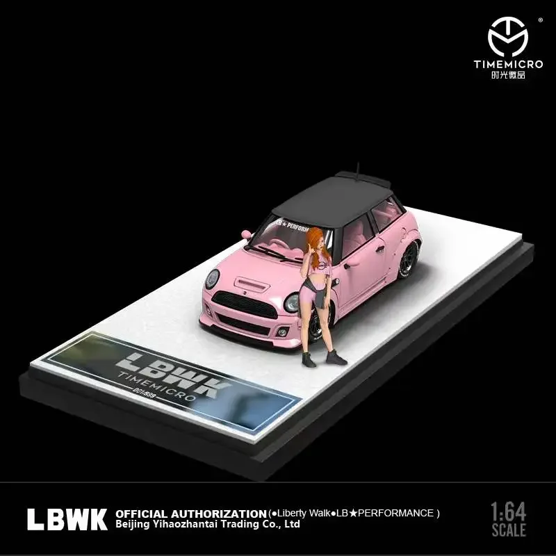 TIME MICRO 1:64 LBWK Mini Peach Pink / Blue Diecast Model Car