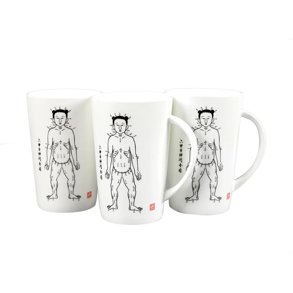 ZHONGYAN TAIHE-Xícara De Chá De Porcelana, Caneca De Café Em Caixa De Presente, Fine Bone China, Breakfast Home Kitchen Branco, 400 ml, Estilo Euro