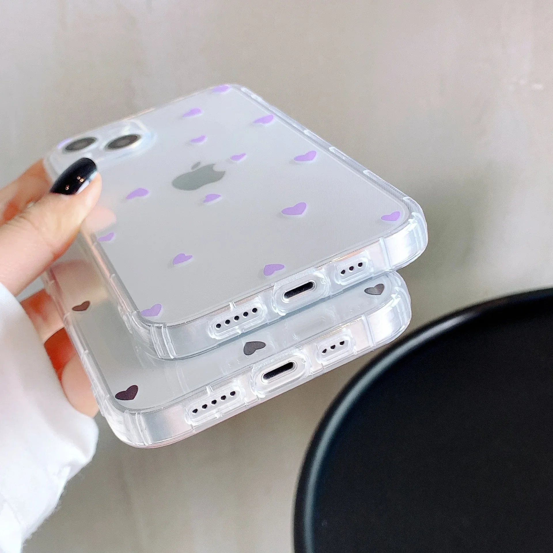 Simple Love Heart Phone Case For IPhone 16 15 14 13 12 11 Pro Max Mini 7 8 Plus SE Transparent Soft TPU For IPhone 13 Cute Cover
