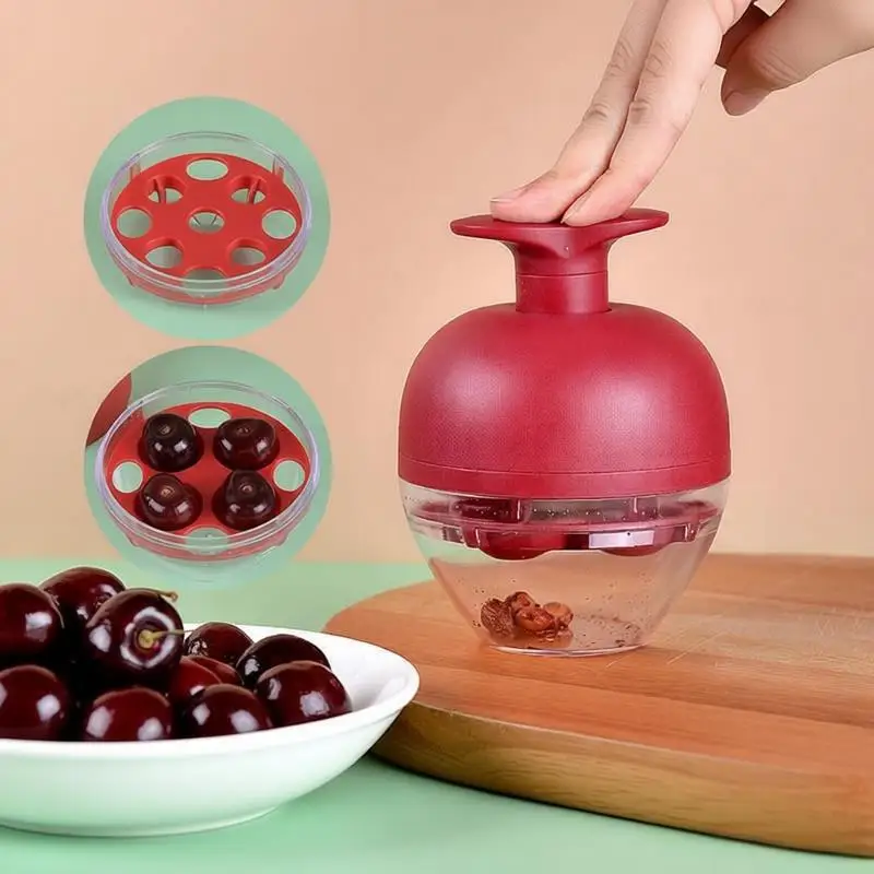 Cherry Core Remover Fruit Seed Remover For HouseholdCherry Pitter Tool Pitting Tool, 4 Holes Dates Core Upgrade Cherries Stoner