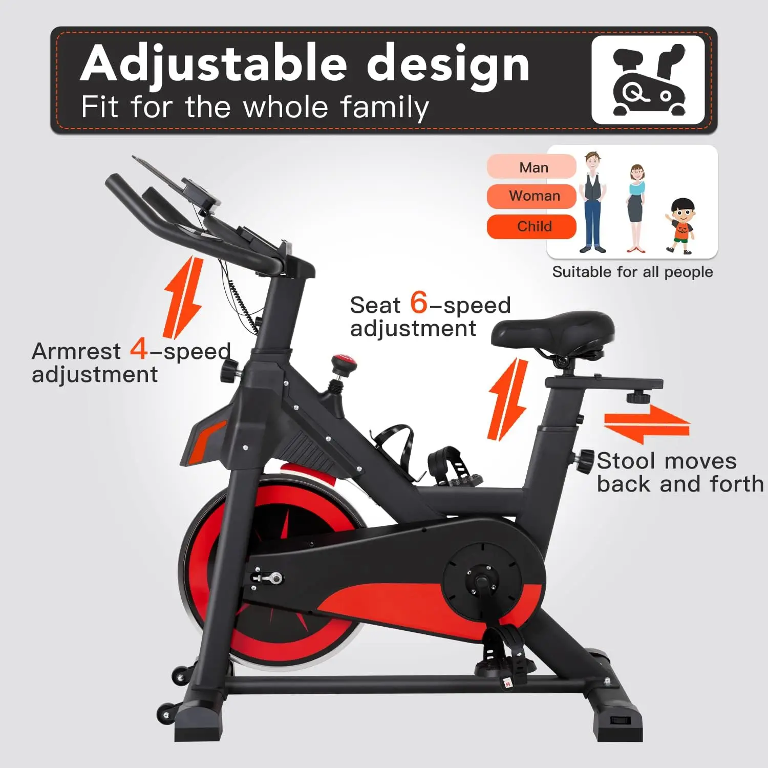 Exercise Bike Indoor Cycling Bike Stationary,Fitness Training with Comfortable Seat Cushion,LCD Monitor Workout bike