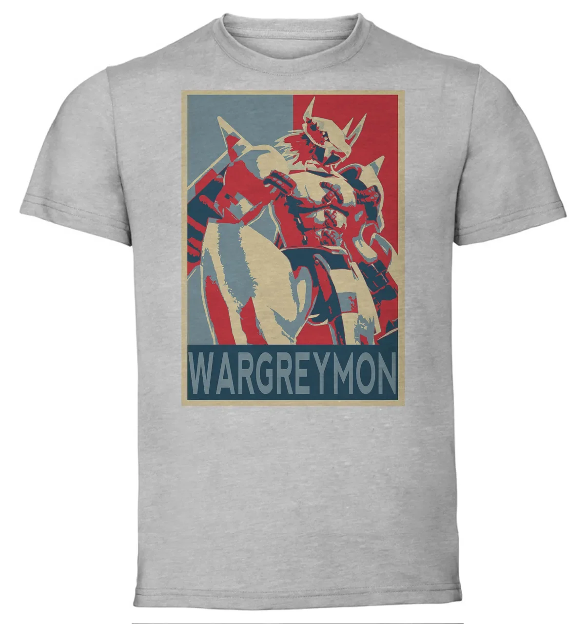 T-Shirt Unisex Grey Propaganda Digimon Wargreymon