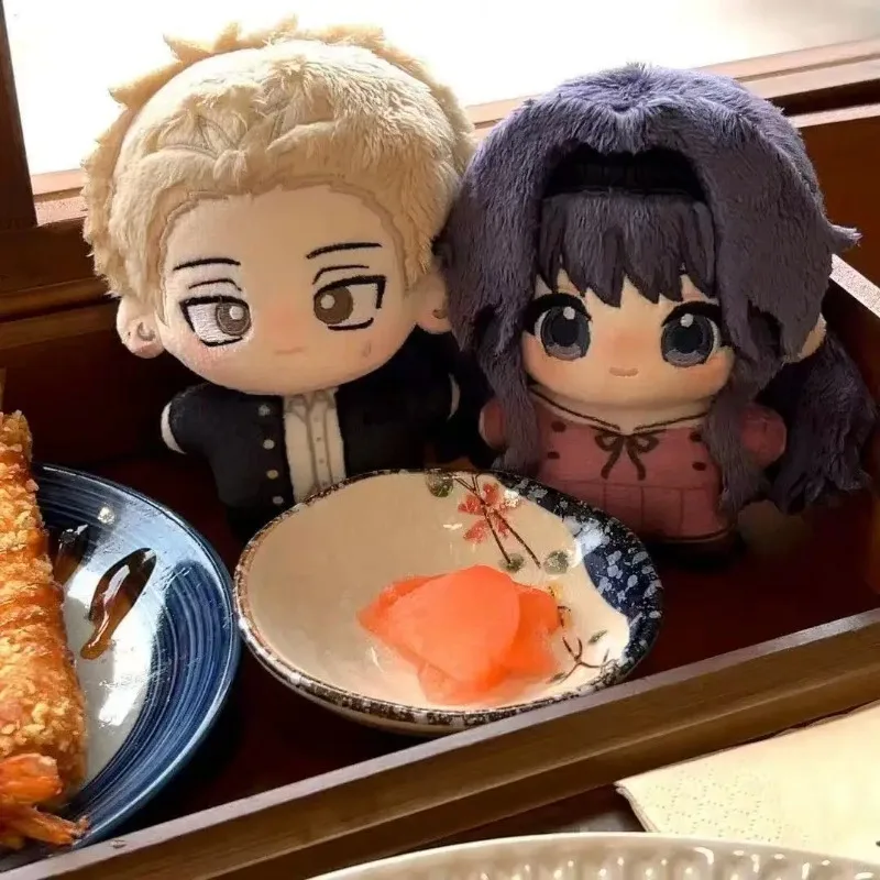 Peluche de 10 cm de Tsumugi Rintaro y Waguri de la serie Anime Fragrant Flowers Bloom, con vestido elegante, suave, de algodón, regalo para niños.