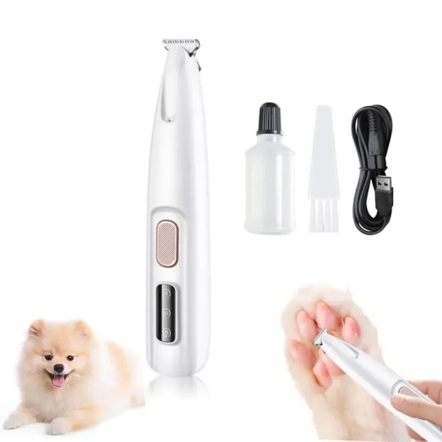 

Pet Dog Electric Groomer Trimmer with LED Light Waterproof Pet Foot Hair Trimmer Low Noise Cat Dog Face Foot Ear Hip Paw Shaver