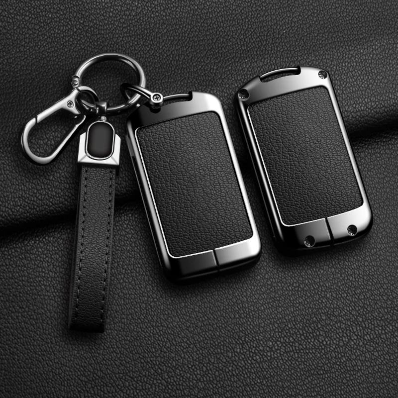 Metal Leather Car Key Case Shell Cover Holder For Volvo XC40 XC60 S90 XC90 V90 2017 2018 T5 T6 T8 Protection Bag Accessorise
