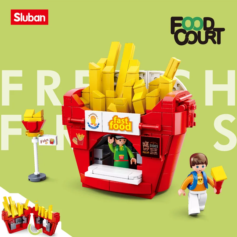 

Sluban Building Block Toys Girls Dream Creator B0705B French Fries House 320PCS Mini Cabin Bricks Compatible With Leading Brands