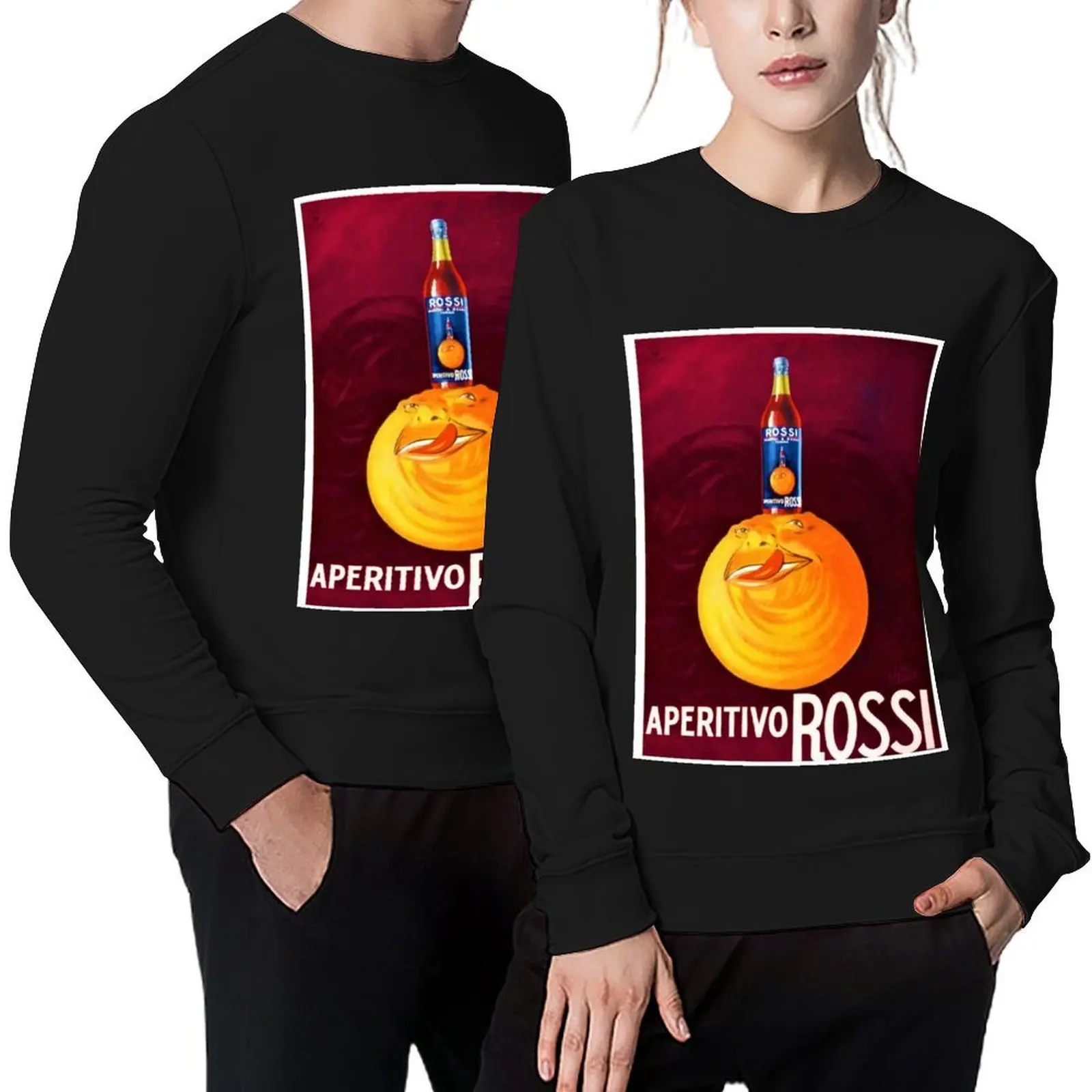 

1930's Vintage Rose Red Aperitivo Rossi Aperitif Alcoholic Beverages Food and Wine Advertising Poster Pullover