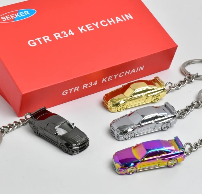 Seeker 1/87 GTR R34 Key Chain Diecast Model Car