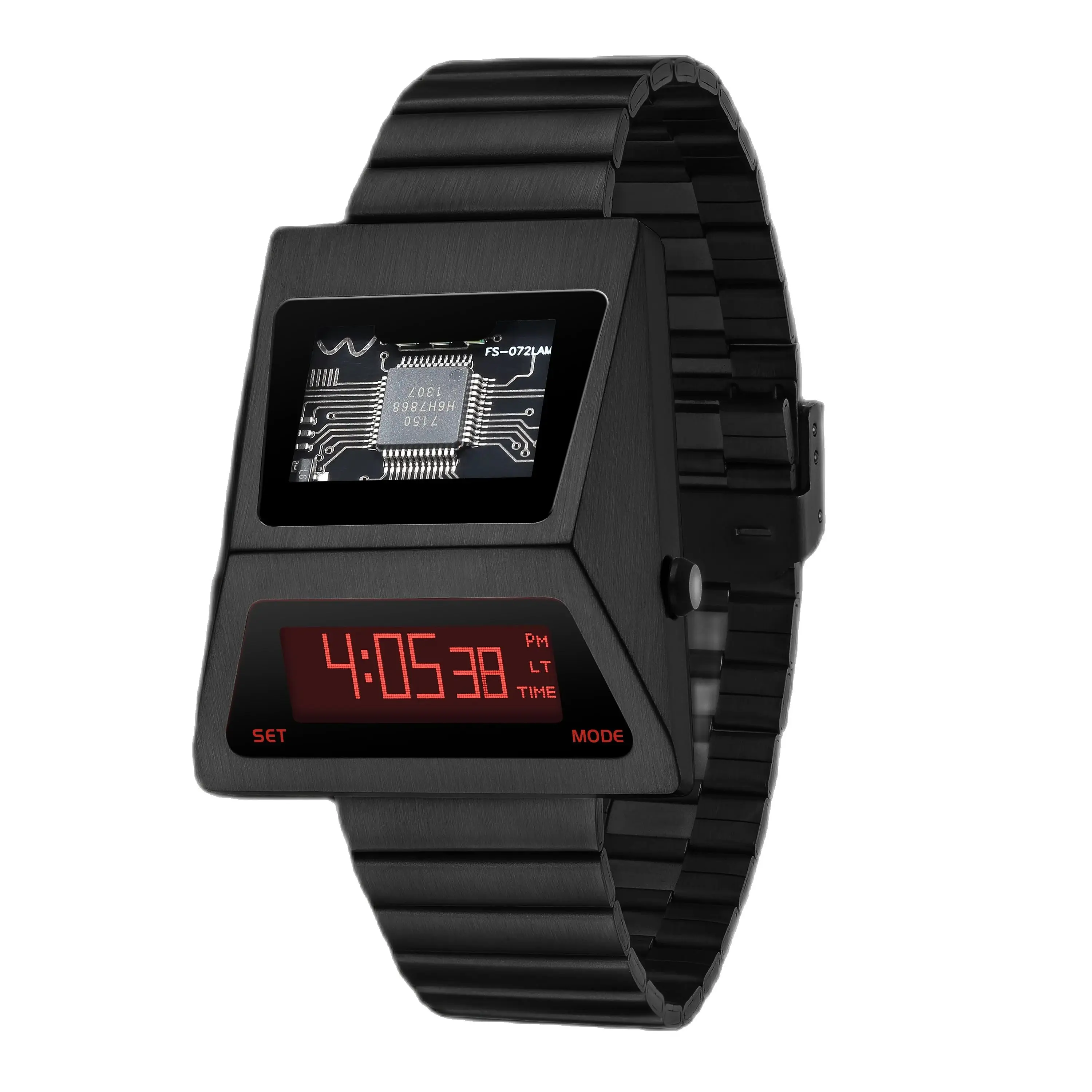 

BENLYDESIGN Unique Metal Watches Digital Cyber Watches For Men Retro-futuristic Punk Style Fashion Led Electronic Watch S3000-C