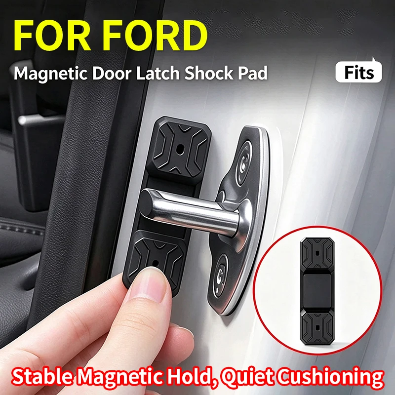 Magnetic Car Door Latch Shock Pad for Ford F-150 Mustang Escape Explorer, Silicone Door Lock Buffer Cushion Mute Shock Absorber