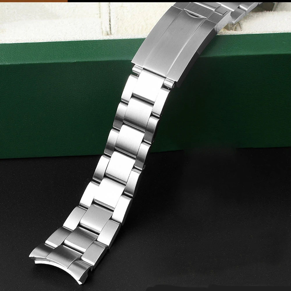 20mm 21mm 904L Watchbands For SUB DAYTONA NH35 NH36 Men Glide Lock Clasp Watch Strap Solid Stainless Steel Watch Bracelet