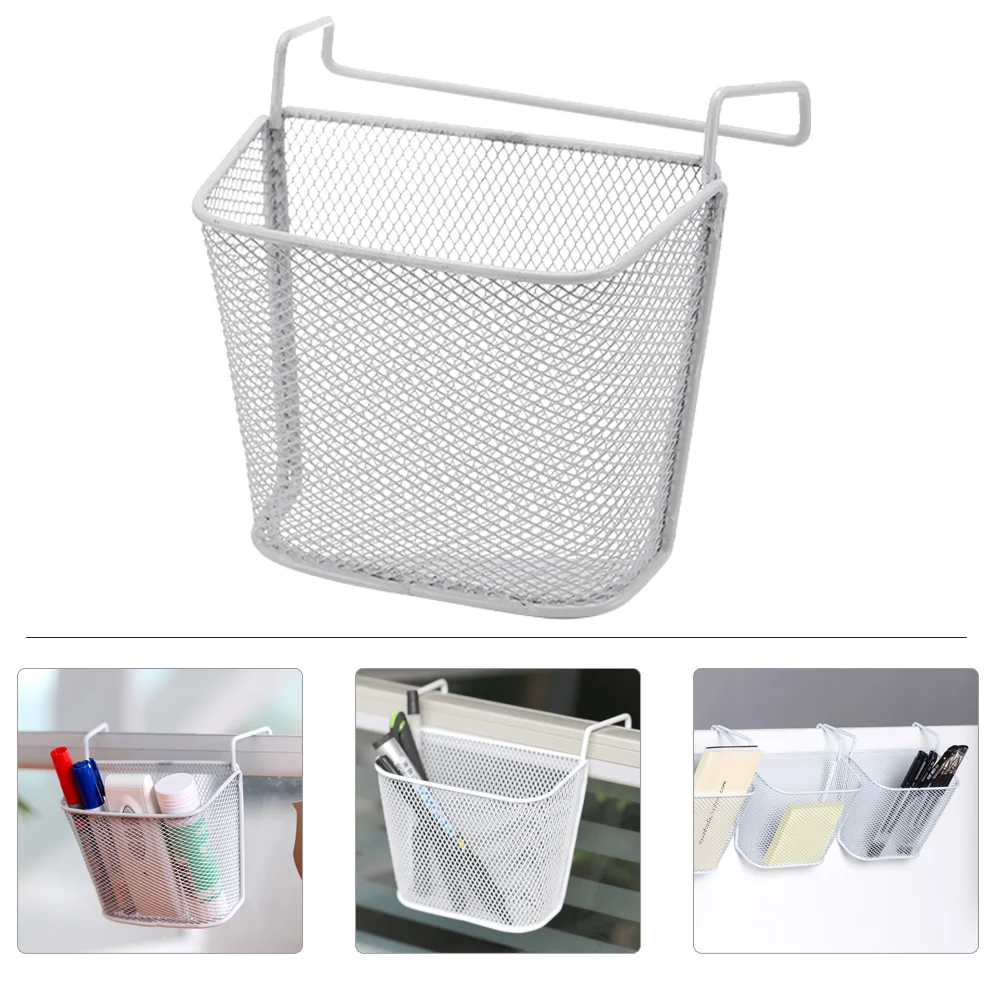 Panier suspendu de bureau, ganizer de bureau en fer blanc, paniers de rangement multifonctionnels sous le bureau, étagères, fichiers pour ordinateur portable, porte-stylos