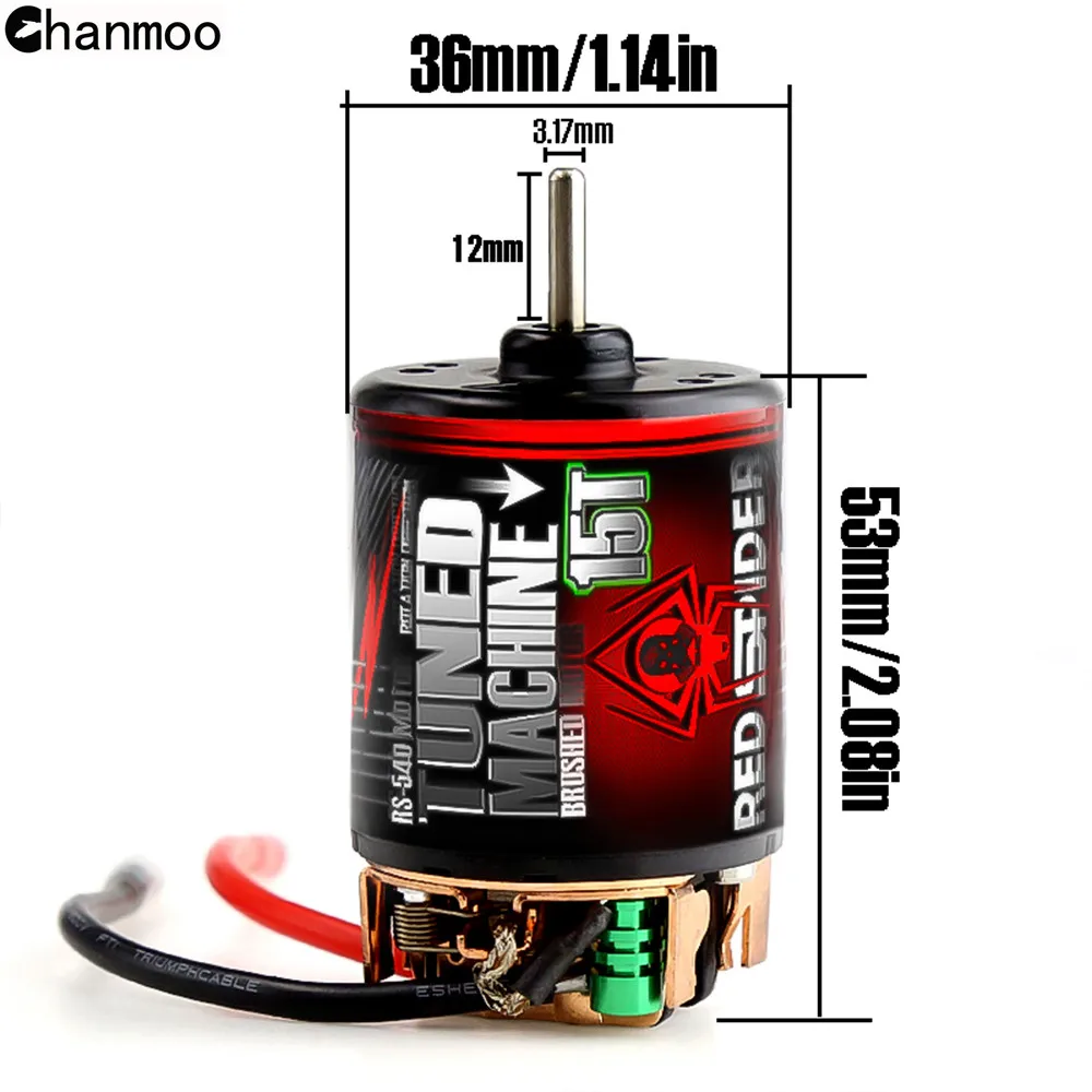 Chanmoo 15T 25T 35T 45T 55T 80T Motor Waterproof 540 Brushed Motor for 1/10 RC Crawler Axial SCX10 Traxxas TRX4 D90 Redcat Gen8