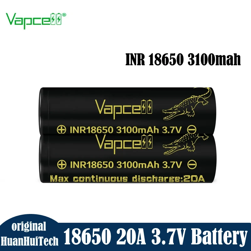 ต้นฉบับแบตเตอรี่โทรศัพท์ vapcell INR 18650 3100มิลลิแอมป์ต่อชั่วโมง20A แบตเตอรี่3.7โวลต์แบตเตอรี่ลิเธียมแบบชาร์จไฟได้ในปัจจุบันสูงสำหรับไฟฉาย boxmod