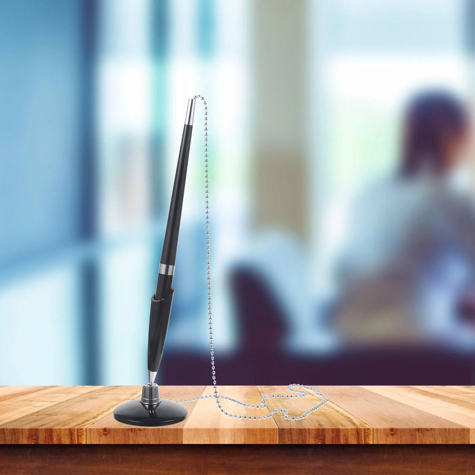 

2 шт., настольная шариковая ручка с цепочкой, вертикальная стоячая конструкция для офиса, отеля, банка, подпись, износостойкая