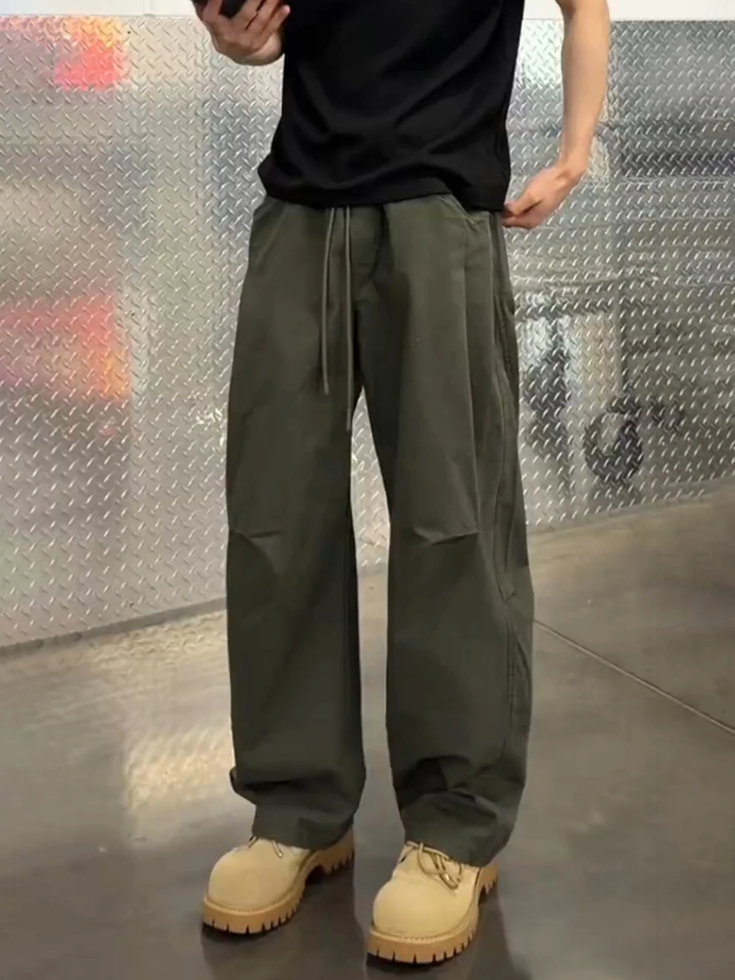 

Мужские брюки в стиле милитари, американские рабочие брюки, весенние, свободные, прямые, с широкими штанинами, повседневные, модные