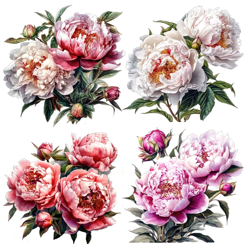 Three Ratels QCF337 Beautiful peony flower stickers for home decoration wall stickers furniture and electrical appliances decals