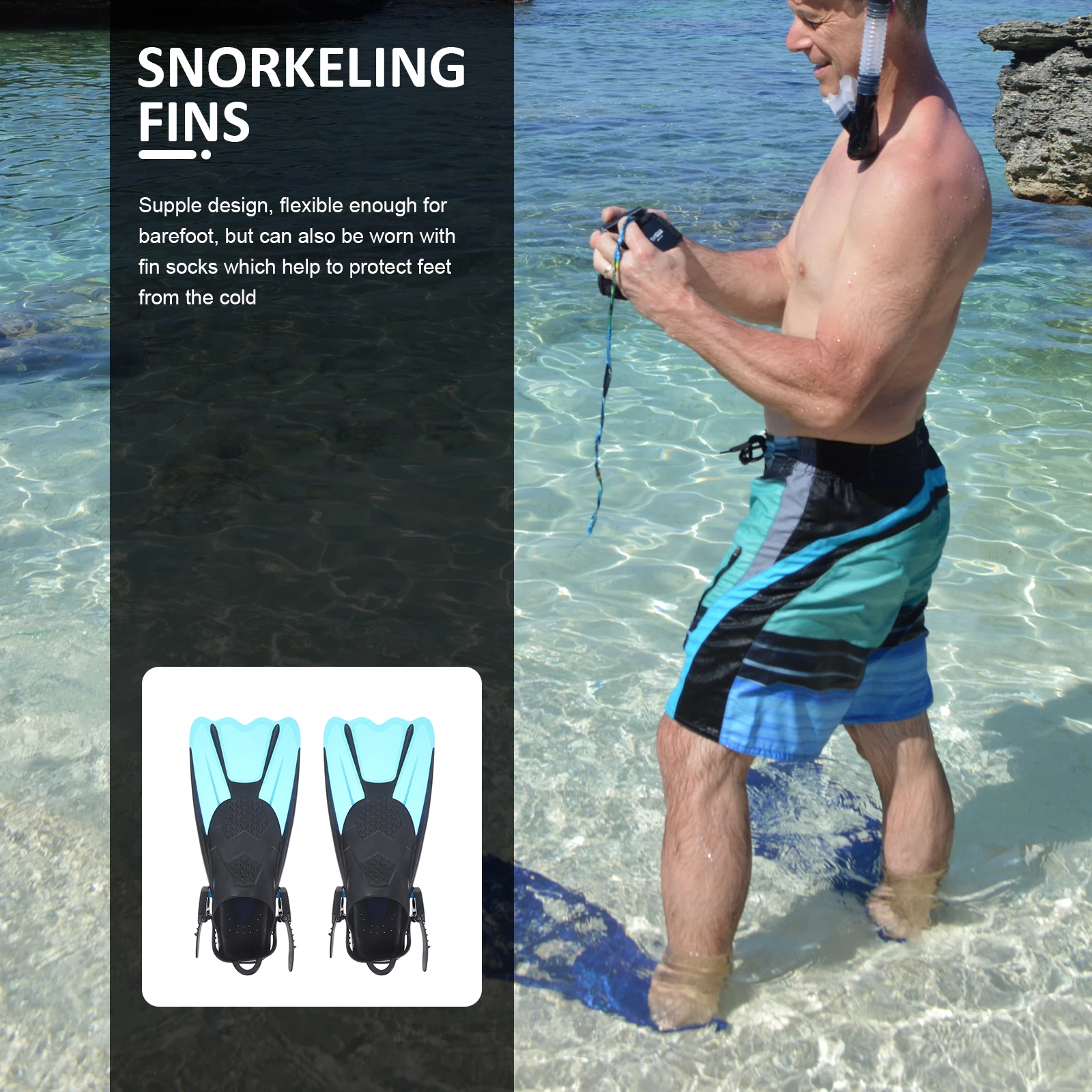 

2 Pcs Diving Fins Swimming Flippers Silica Gel Short !orkeling Fins Compact Lightweight Open Heel Fin Travel Pool Sea Swimmers