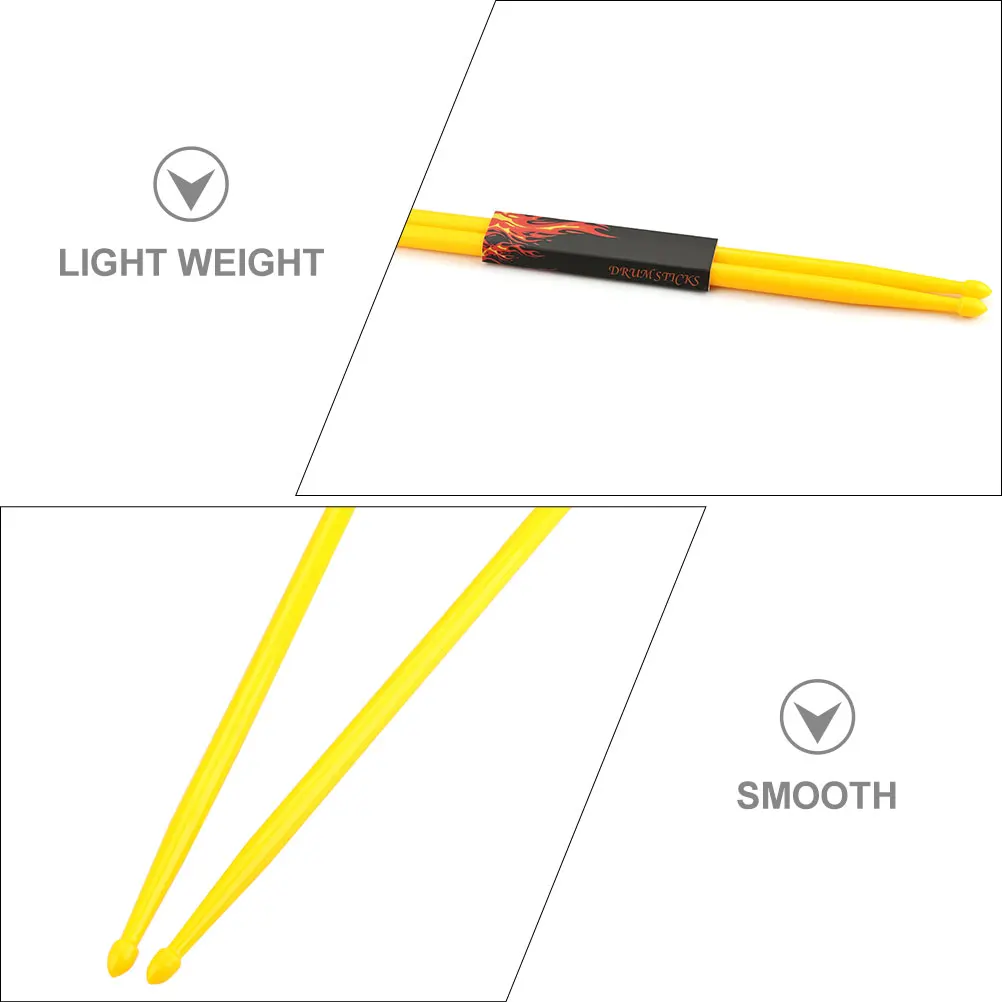 

Handles Drum Stick Accessories Percussion Sticks Instrument Aldult Drumming Bundle Yellow Child