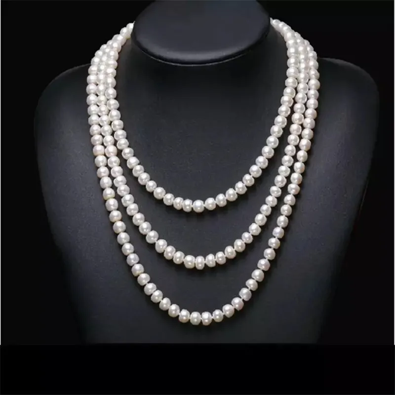120Cm 160Cm Freshwater Multi- Pearl Sweater Chain-8Mm Necklace Double-Layer Stacked Long Style