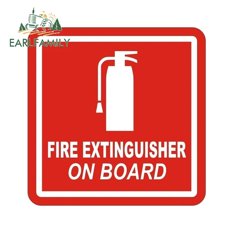 EARLFAMILY 13cm X 13cm for Fire Toolbox on Board Funny Car Stickers Waterproof Sunscreen Decal Windshield Accessories Decals