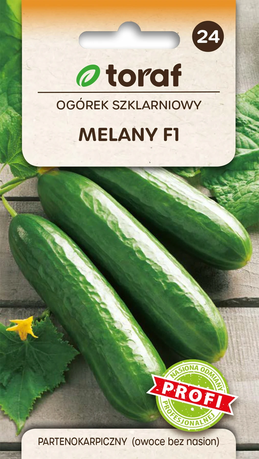 MELANY F1 Gewächshaus-Gurkenfrucht ohne Samen, Frühsaatgut 1G Toraf 132