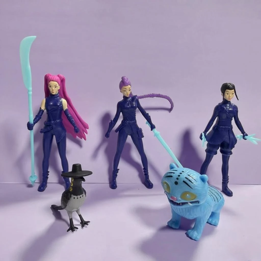 5 pièces/ensemble films d'anime Kpop Figure k-pop démon tigre Figurine jouet bureau décor Statues ornement enfant