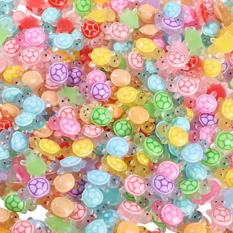

Random Luminous Resin Turtle Charms Glow in the Dark Mini Tortoise Cabochons for DIY Micro Landscape Scrapbooking Home Decor