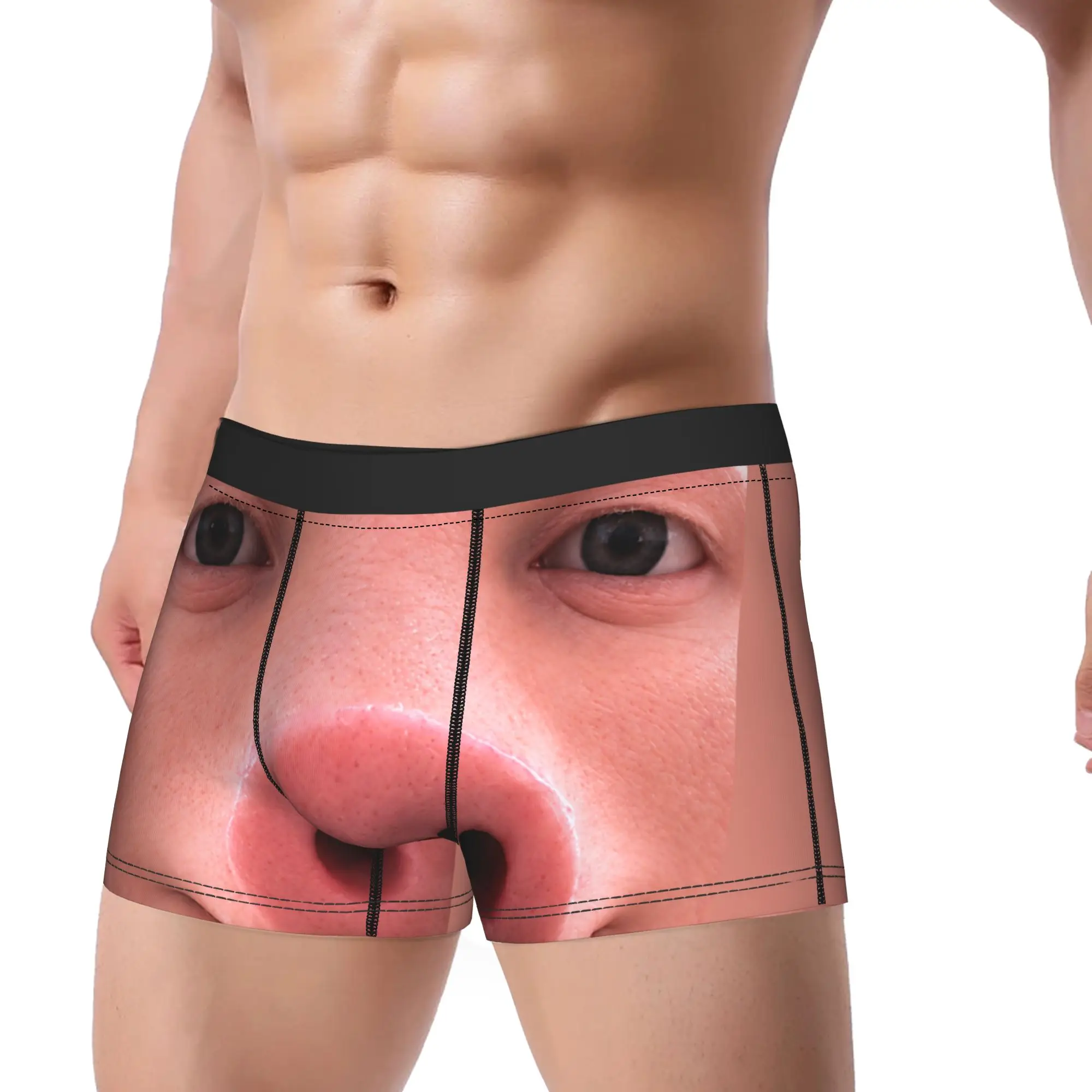 John Pork Face Artistic Low Key Meme Underwear  Male Underpants Printing Funny Boxer Shorts Quality Shorts Briefs Plus Size