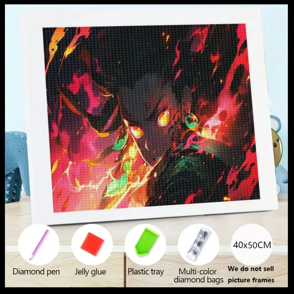 

1 шт., 40x50 см, алмазная живопись в рамке, 5D темная тематика, набор для алмазной вышивки «сделай сам», с алмазной ручкой, желейным клеем, лотком и мульти-разъемом